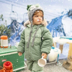 Tuque Verte En Tricot Avec Moutons, Bébé 7 Tuque Verte En Tricot Avec Moutons, Bébé -Souris Mini Boutique 5 bb 1