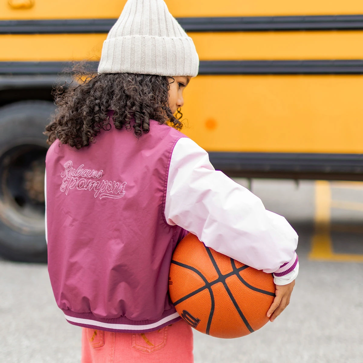 Blouson Bomber Mauve Et Rose, Enfant 7 Blouson Bomber Mauve Et Rose, Enfant – Image 7