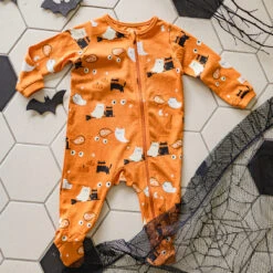 Pyjama Une Pièce Orange à Motifs D’Halloween, Bébé -Souris Mini Boutique 5 halloween f9ea19cc af73 4a0b a06c a6680e6212bc