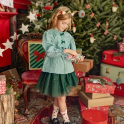 Blouse Verte à Carreaux Vichy, Enfant -Souris Mini Boutique 61 collection