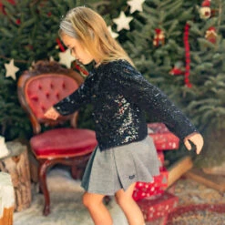 Veston Noir à Paillettes, Enfant -Souris Mini Boutique 6 surprise