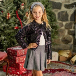 Veston Noir à Paillettes, Enfant -Souris Mini Boutique 7 surprise