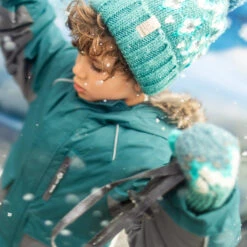 Tuque Turquoise En Tricot Avec Motifs, Enfant 6 Tuque Turquoise En Tricot Avec Motifs, Enfant -Souris Mini Boutique 8 gars 1