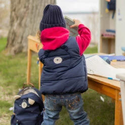 Veste Doudoune Sans Manches Bleu Marine, Bébé -Souris Mini Boutique 8 manteaux