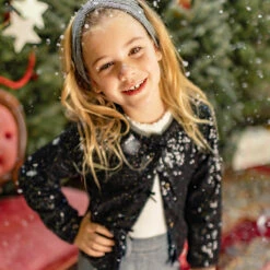 Veston Noir à Paillettes, Enfant -Souris Mini Boutique 8 surprise