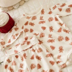 Pantalon évolutif Crème à Motifs Pain D’épices, Bébé -Souris Mini Boutique 9 automne