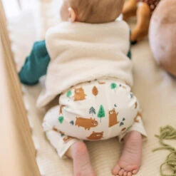 Pantalon évolutif Crème à Motifs, Naissance -Souris Mini Boutique 9 nature