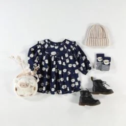 Robe Bleu Marine à Motifs, Bébé 7 Robe Bleu Marine à Motifs, Bébé -Souris Mini Boutique BEBE1 28ef816c b15d 4606 9250 b25c0d4b46f2