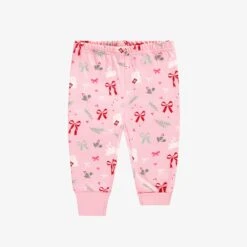 Pyjama Deux Pièces Rose à Motifs Des Fêtes, Bébé -Souris Mini Boutique Bas pyjama deux pieces rose a motifs des Fetes bebe jpeg
