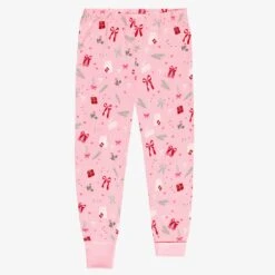 Pyjama Deux Pièces Rose à Motifs Des Fêtes, Enfant -Souris Mini Boutique Bas pyjama deux pieces rose motifs des Fetes enfant jpeg