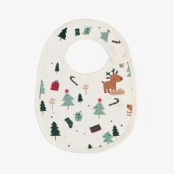 Bavoir Blanc à Motifs Des Fêtes, Naissance