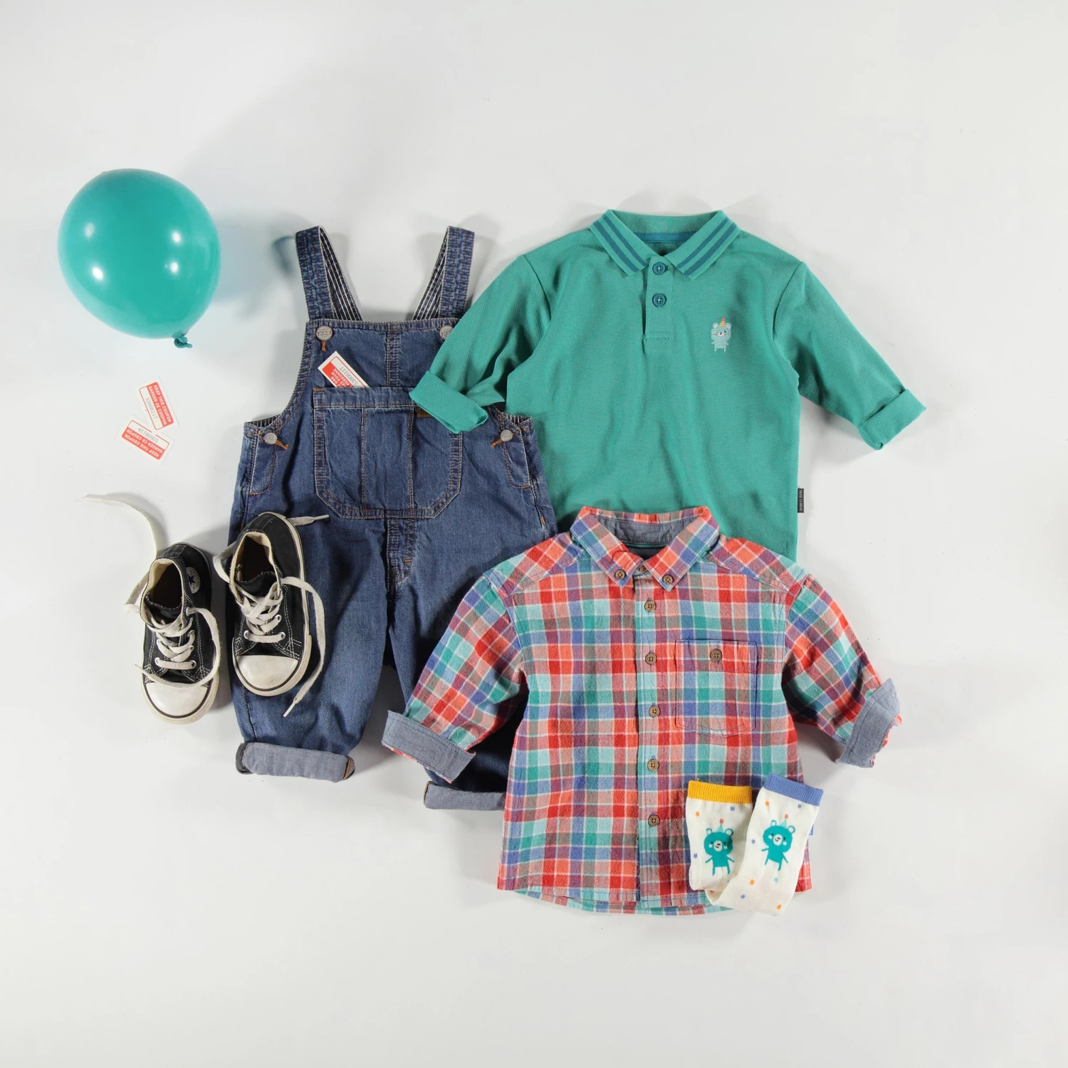 Polo Turquoise à Manches Longues, Bébé 3 Polo Turquoise à Manches Longues, Bébé – Image 3