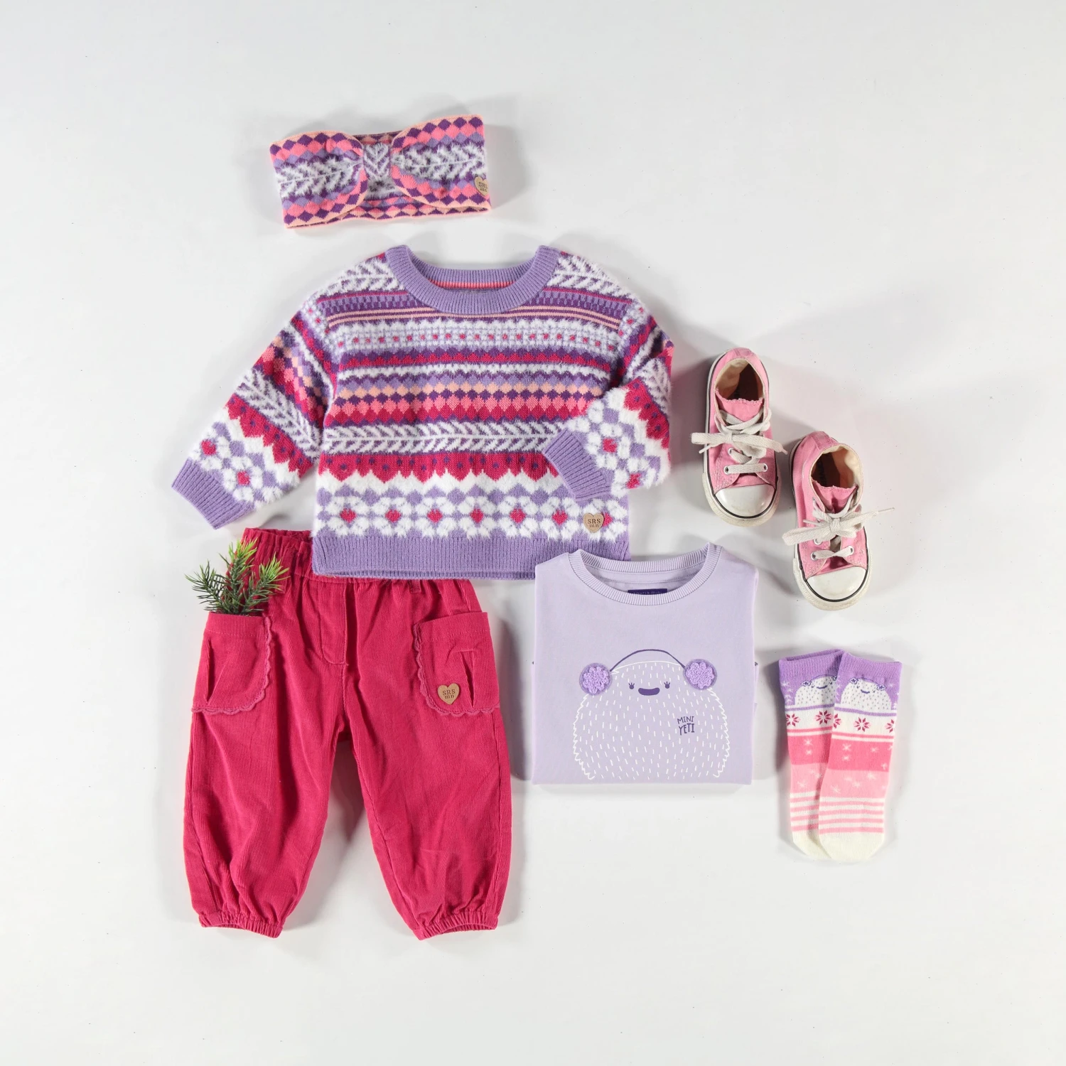 Chandail Mauve En Tricot Avec Motifs, Bébé 6 Chandail Mauve En Tricot Avec Motifs, Bébé – Image 6