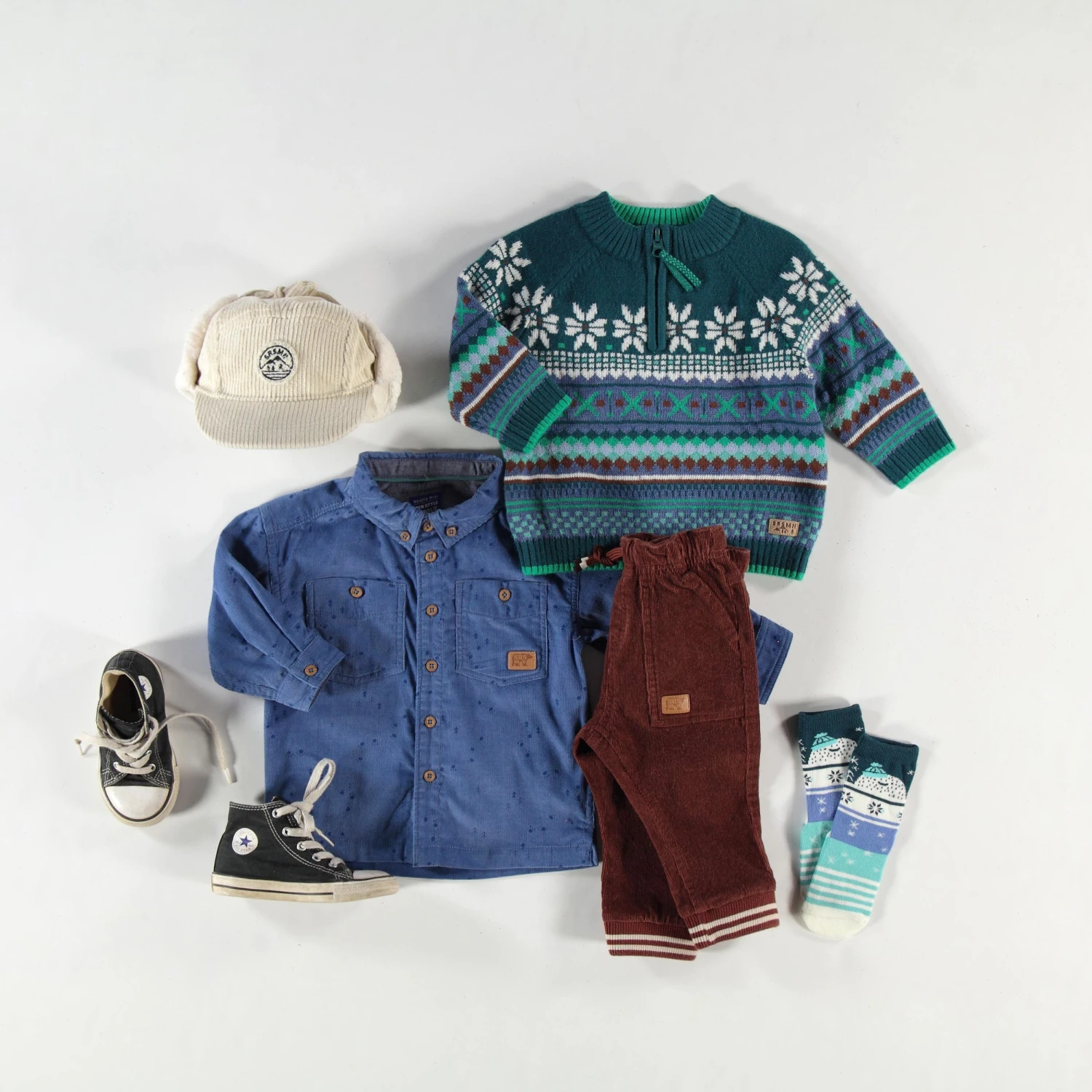 Chemise Bleue En Velours Côtelé, Bébé 3 Chemise Bleue En Velours Côtelé, Bébé – Image 3