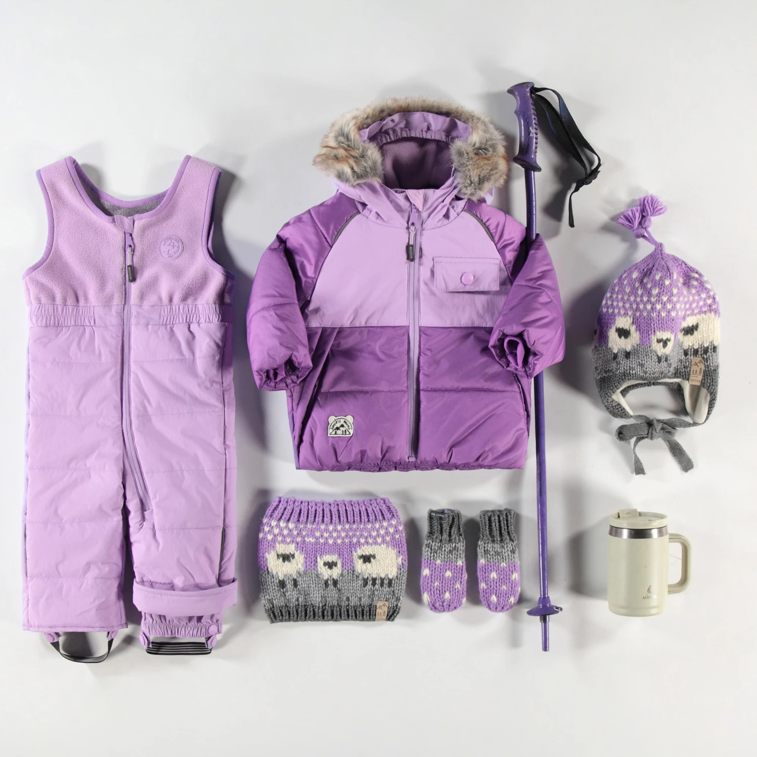 Cache-cou Mauve En Tricot Avec Moutons, Bébé 3 Cache-cou Mauve En Tricot Avec Moutons, Bébé – Image 3