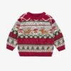 Chandail Rouge En Tricot à Motifs Festifs, Bébé