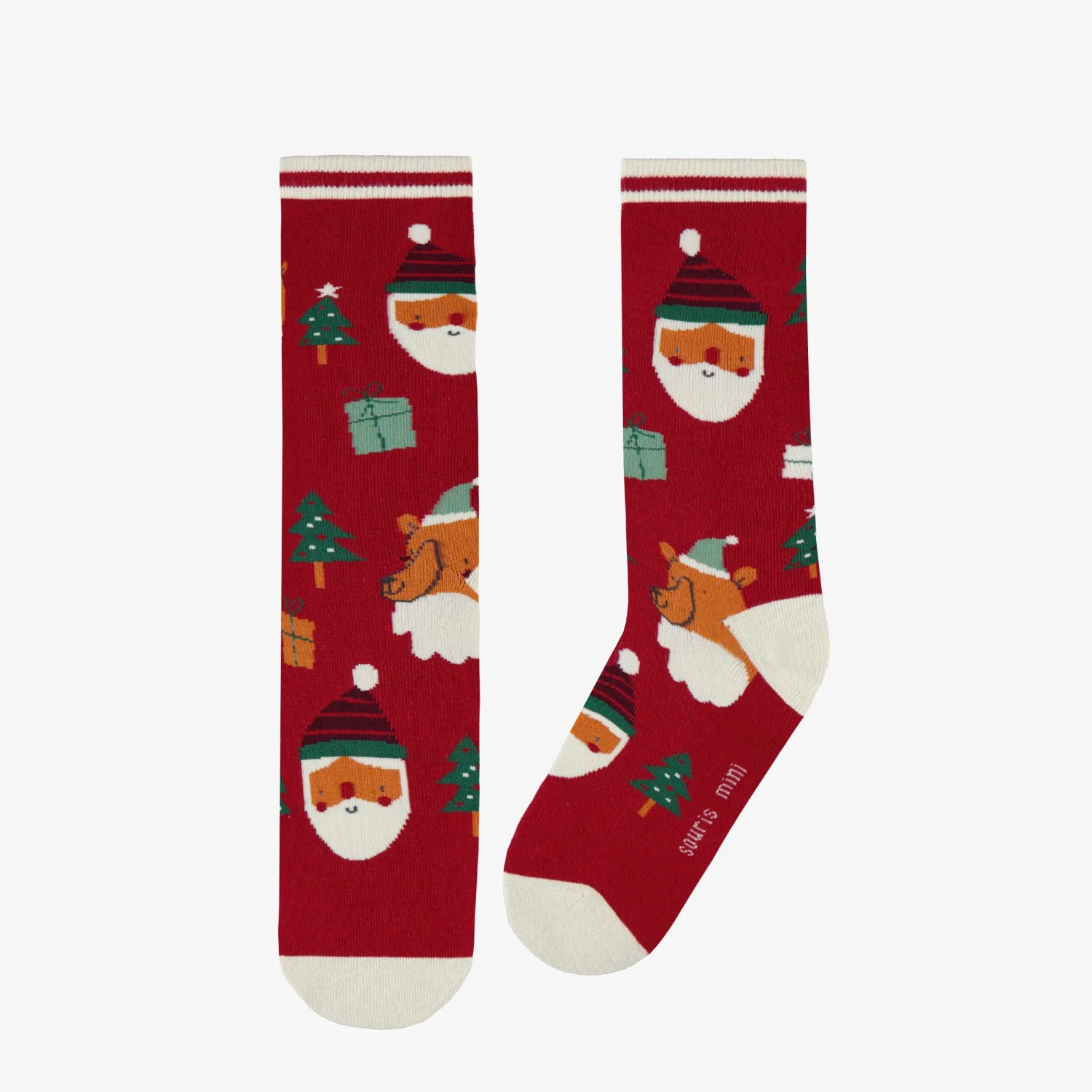 Chaussettes Rouge à Motifs Festifs, Adulte 1 Chaussettes Rouge à Motifs Festifs, Adulte