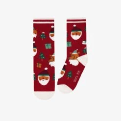 Chaussettes Rouge à Motifs Festifs, Enfant