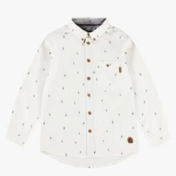 Chemise Blanche à Motifs De Sapins, Enfant