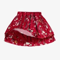 Jupe Rouge à Motifs Festifs, Enfant -Souris Mini Boutique Details Jupe rouge motifs festifs enfant jpeg