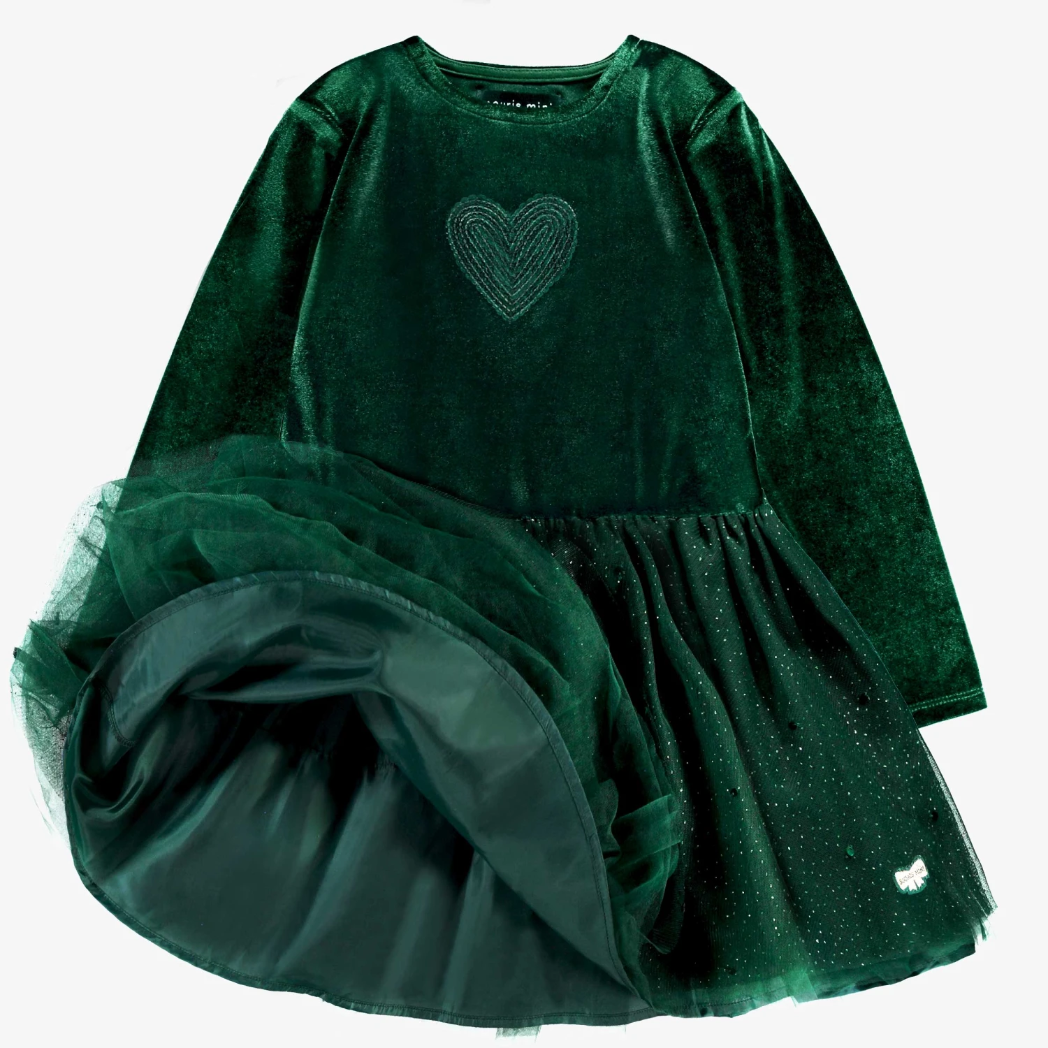 Robe Verte En Velours Et Paillettes, Enfant 4 Robe Verte En Velours Et Paillettes, Enfant – Image 4