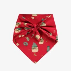 Foulard Rouge à Motifs Des Fêtes Pour Animaux -Souris Mini Boutique Dos Foulard rouge motifs des Fetes pour animaux jpeg