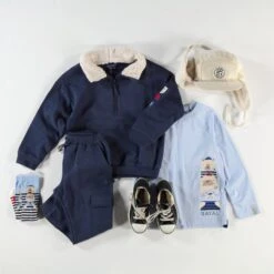 Chandail Bleu Marine Avec Zip 1/4, Enfant -Souris Mini Boutique ENFANT5 be2830ff 4bf7 4fb0 b9bb 24976b1bce07