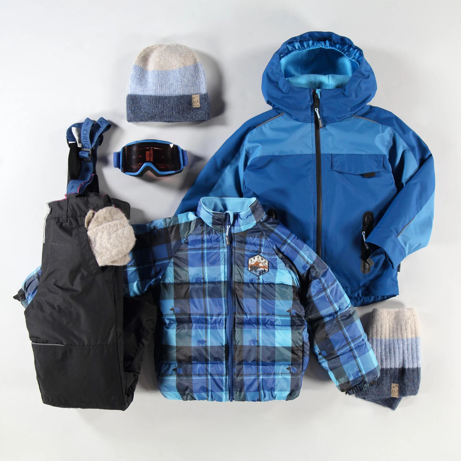 Cache-cou Crème Et Bleu En Tricot Avec Rayures, Enfant 2 Cache-cou Crème Et Bleu En Tricot Avec Rayures, Enfant – Image 2