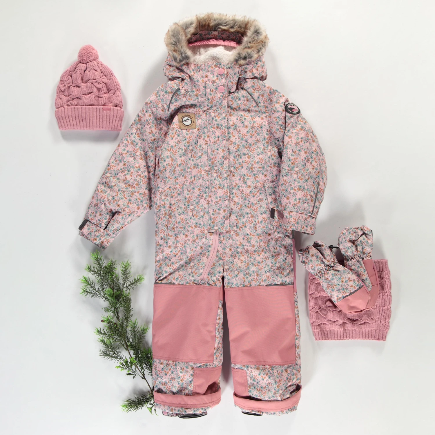 Mitaines Roses En Nylon Avec Motif Floral, Enfant 4 Mitaines Roses En Nylon Avec Motif Floral, Enfant – Image 4