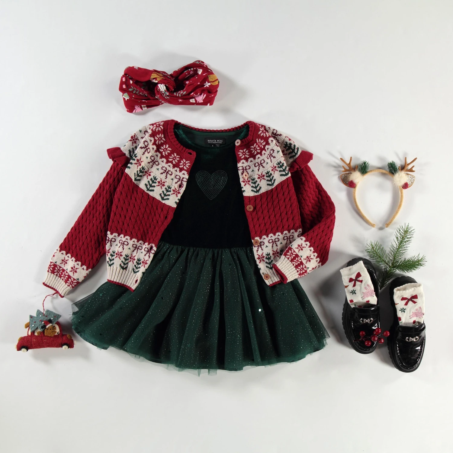 Robe Verte En Velours Et Paillettes, Enfant 7 Robe Verte En Velours Et Paillettes, Enfant – Image 7