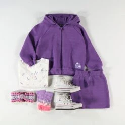 Jupe Mauve En Jersey Matelassé, Enfant -Souris Mini Boutique Enfant2 3