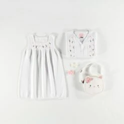 Robe Blanche En Tricot Avec Broderies Florales, Enfant -Souris Mini Boutique Enfant315 101e7af8 cc2d 4442 9479 80469af56ca1