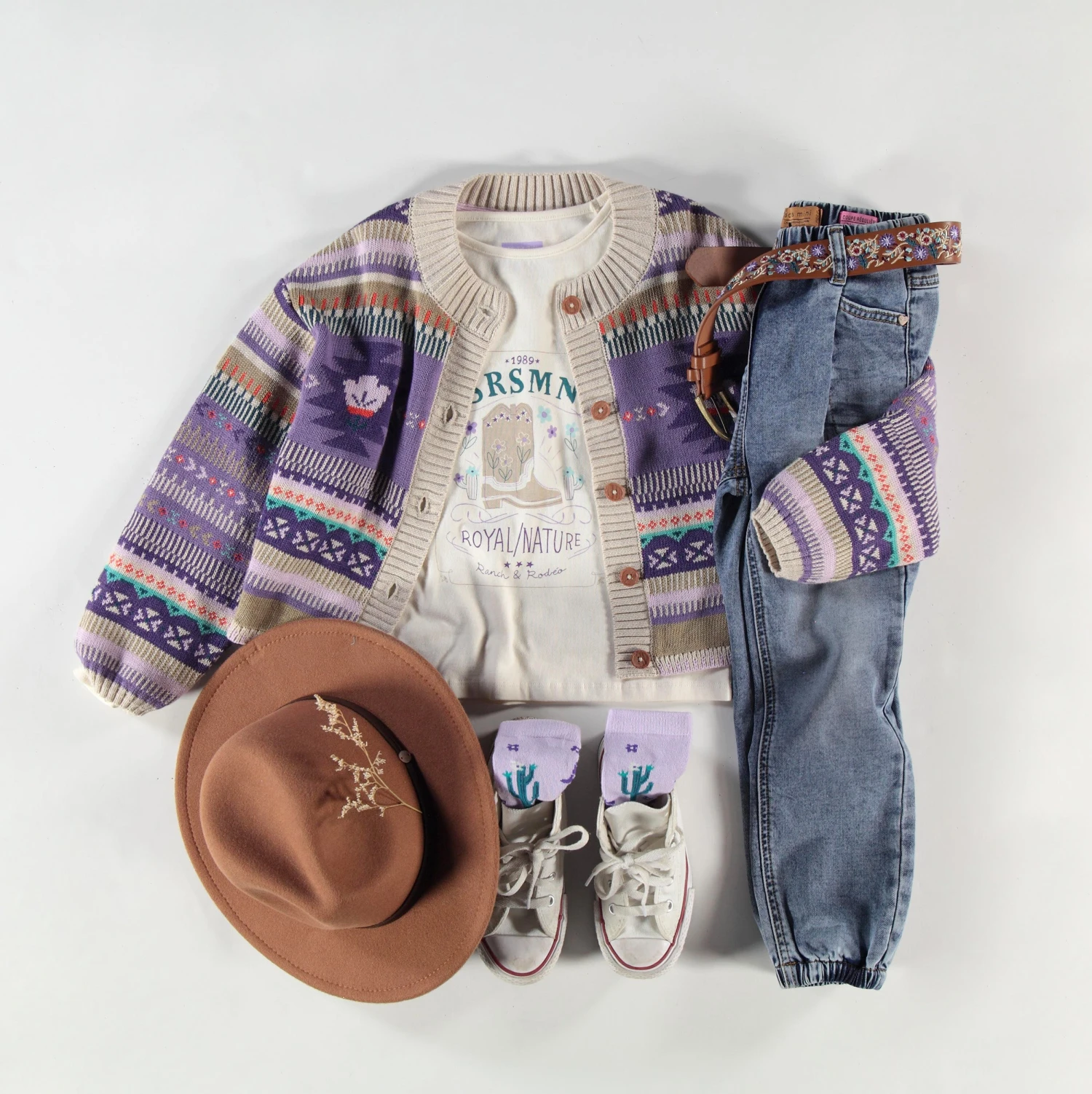 Ceinture Brune En Faux Cuir Avec Broderies, Enfant 5 Ceinture Brune En Faux Cuir Avec Broderies, Enfant – Image 5