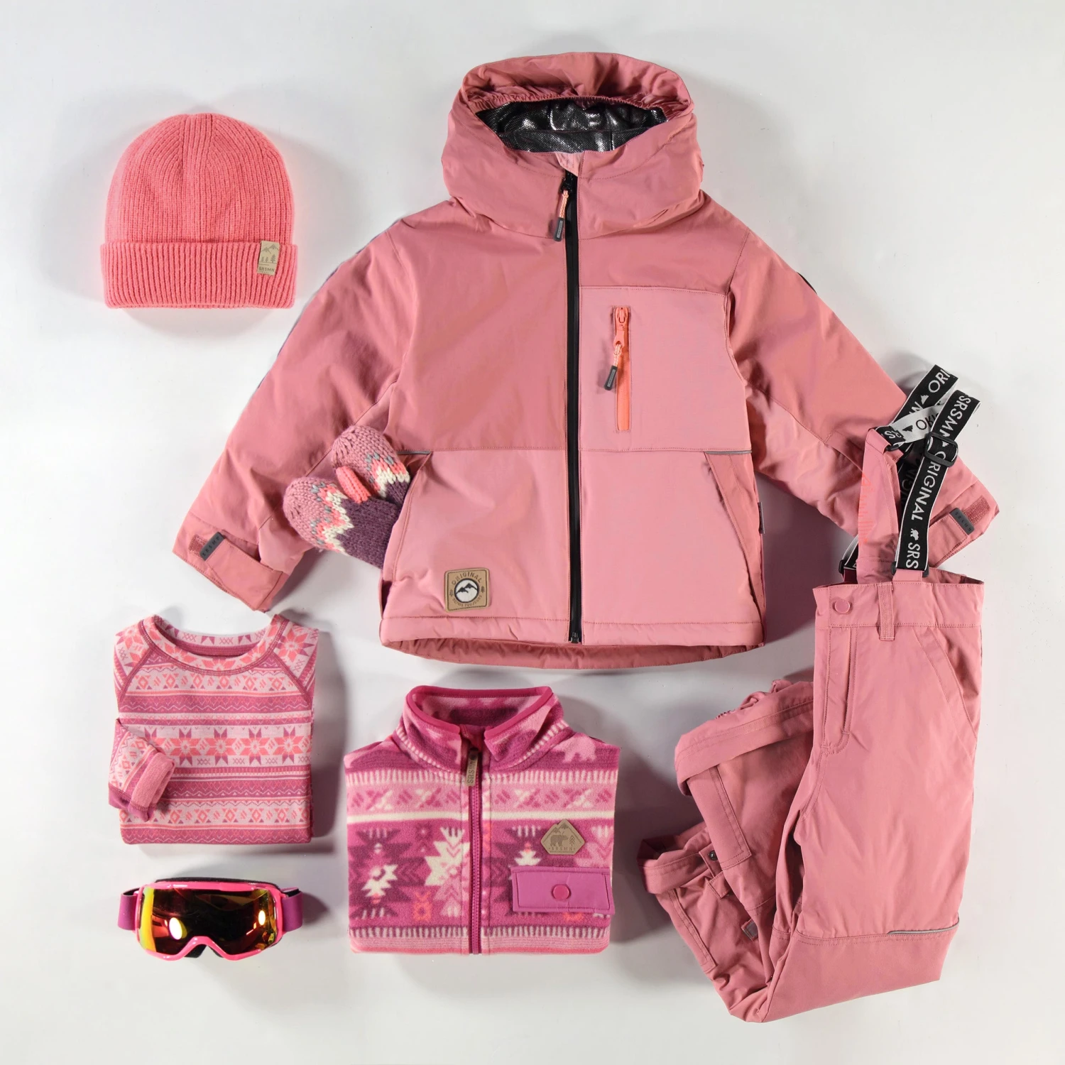 Mitaines Rose Et Mauve En Tricot Avec Motifs, Enfant 2 Mitaines Rose Et Mauve En Tricot Avec Motifs, Enfant – Image 2