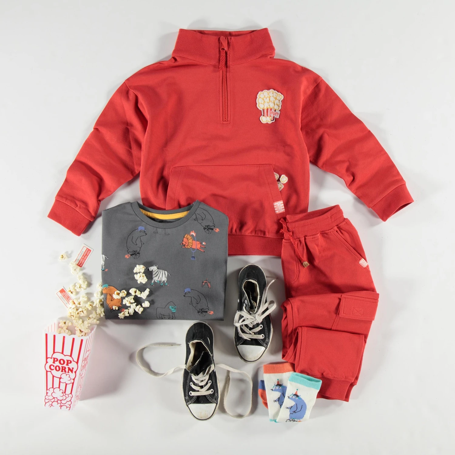 T-shirt Gris à Motifs D’animaux, Enfant 3 T-shirt Gris à Motifs D’animaux, Enfant – Image 3