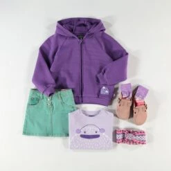 Veste Mauve à Capuchon, Enfant -Souris Mini Boutique Enfant5 1