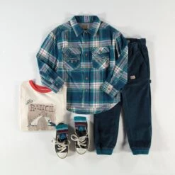 Chemise Turquoise à Carreaux, Enfant -Souris Mini Boutique Enfant5 f67be29d d3cf 4c99 9083 a9506c0be4d5