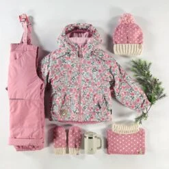 Mitaines Rose Et Crème En Tricot Avec Cœurs, Enfant -Souris Mini Boutique Enfant6HDN 1