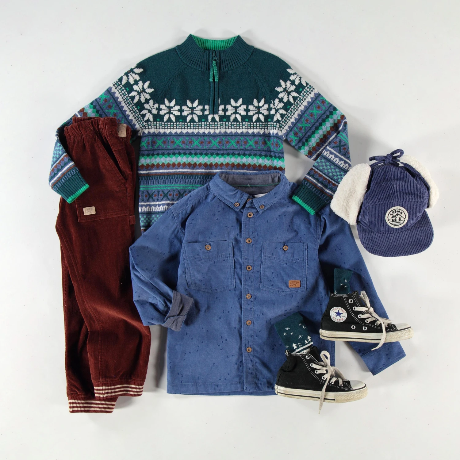 Chemise Bleue En Velours Côtelé, Enfant 3 Chemise Bleue En Velours Côtelé, Enfant – Image 3