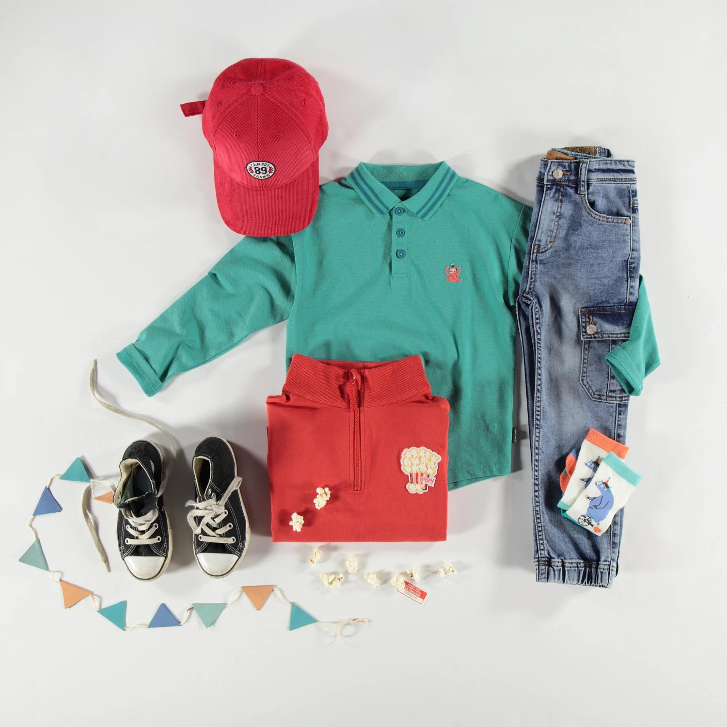 Polo Turquoise à Manches Longues, Enfant 3 Polo Turquoise à Manches Longues, Enfant – Image 3