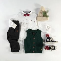 Débardeur Vert En Tricot, Enfant -Souris Mini Boutique Enfant7 2