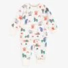 Pyjama Deux Pièces Crème à Motifs D’animaux, Bébé