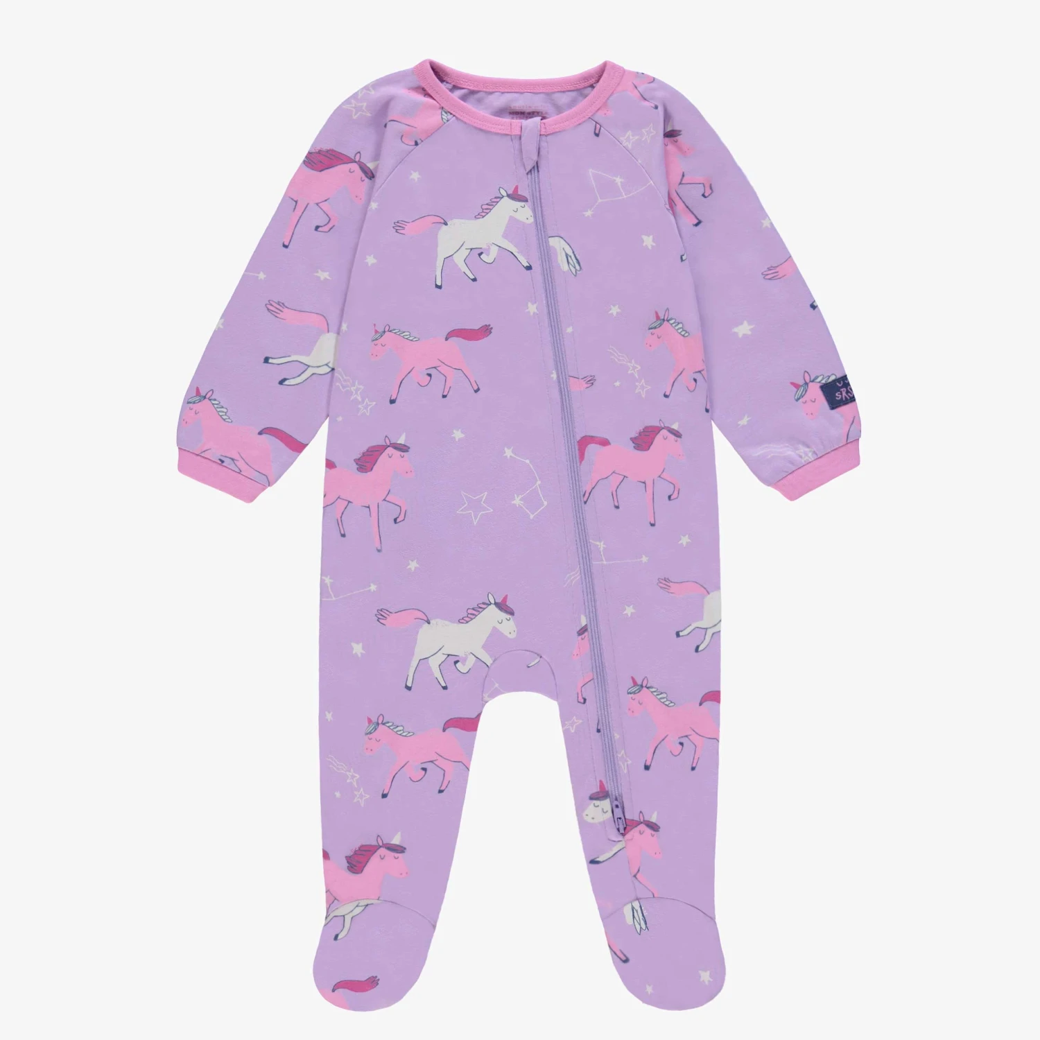 Pyjama Une Pièce Mauve à Motifs De Licornes, Bébé 1 Pyjama Une Pièce Mauve à Motifs De Licornes, Bébé