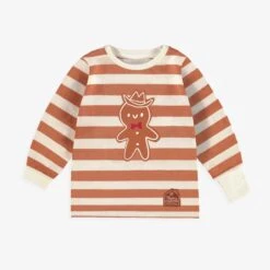 Pyjama Deux Pièces Crème à Rayures Et Motifs Pain D’épices, Bébé 14 Pyjama Deux Pièces Crème à Rayures Et Motifs Pain D’épices, Bébé -Souris Mini Boutique F25B1701B Top2