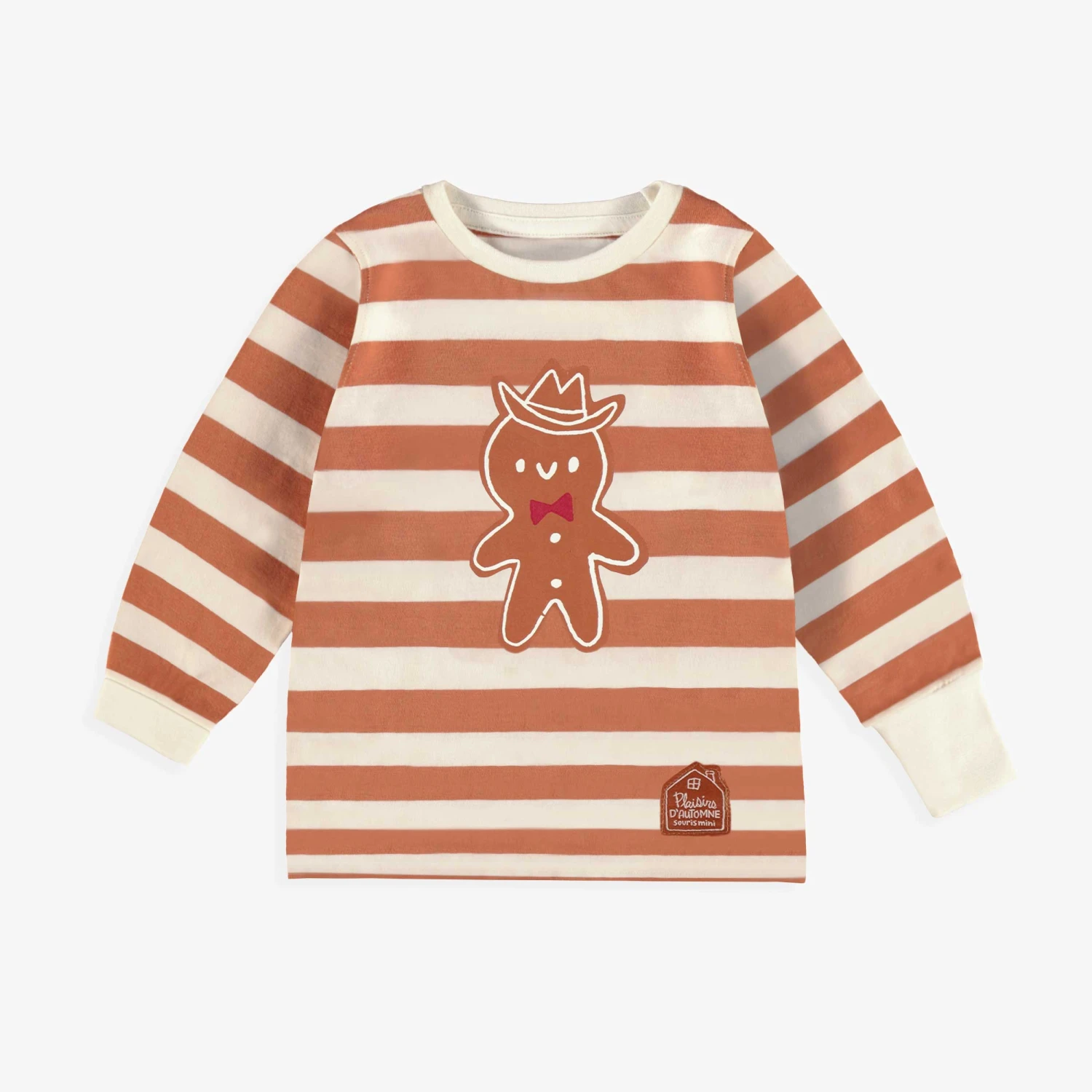 Pyjama Deux Pièces Crème à Rayures Et Motifs Pain D’épices, Bébé 7 Pyjama Deux Pièces Crème à Rayures Et Motifs Pain D’épices, Bébé – Image 7