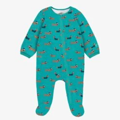 Pyjama Une Pièce Turquoise à Motifs De Chiens, Bébé