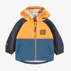 Manteau Bleu Et Jaune En Coquille Souple, Bébé
