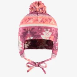 Tuque Rose En Polar Avec Motifs, Bébé