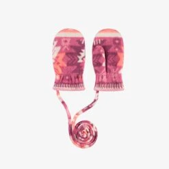 Mitaines Roses En Polar Avec Motifs, Bébé
