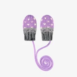 Mitaines Mauves En Tricot, Bébé